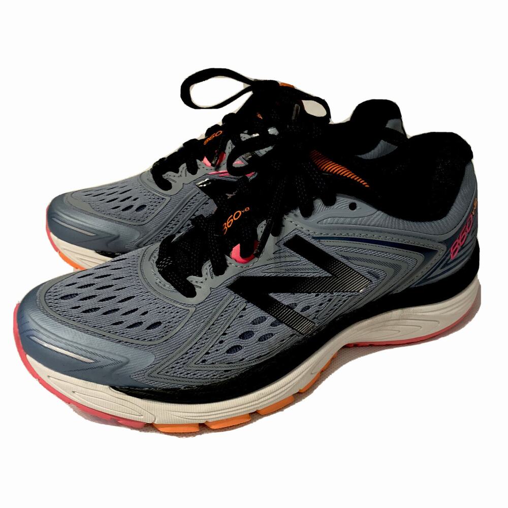 New Balance Women's 860V8 Running Shoe, Grey/Pink, 5 B(M) US